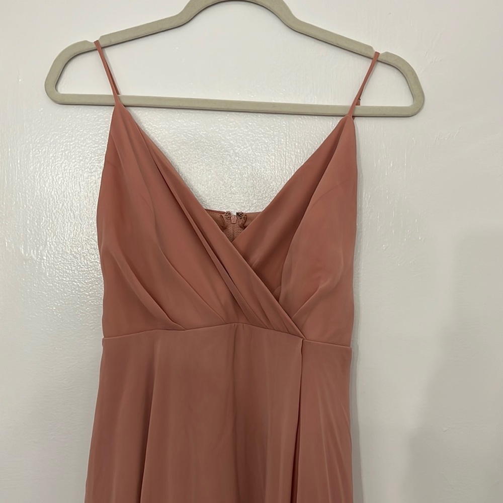 Women’s blush gown with pockets